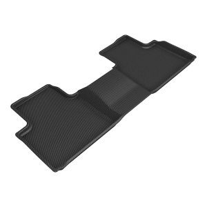 Mitsubishi Outlander Floor Mats - Rear - 3D MAXpider - Kagu + Carbon Fiber Embossed Pattern - Black - `22-`24